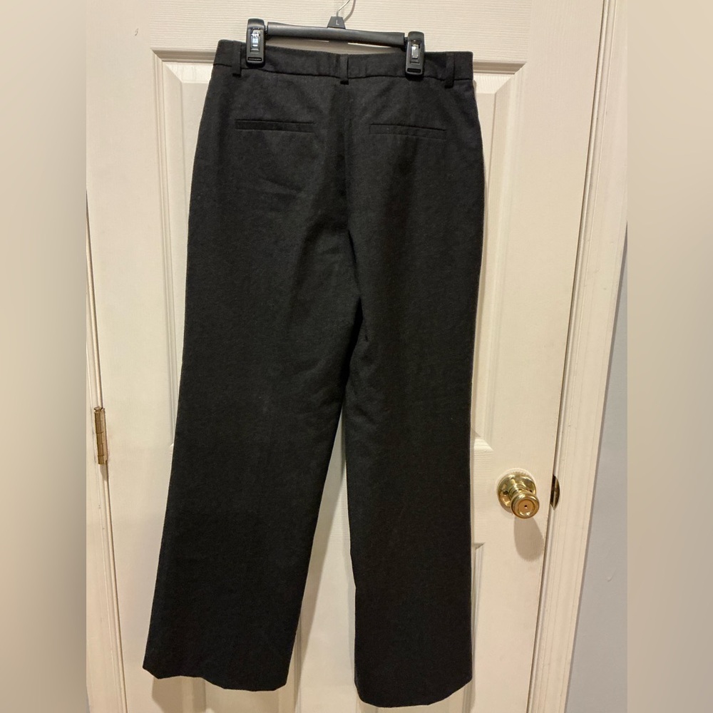 J. Crew Italian Merino Wool Wide Leg Pant Charcoal Trouser Career Casual Woman 8 - Picture 9 of 11